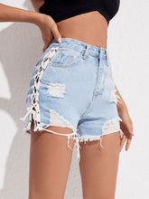Load image into Gallery viewer, &quot;Lace Work&quot; Denim Shorts
