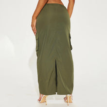 Load image into Gallery viewer, Army Cargo Split  Skirt
